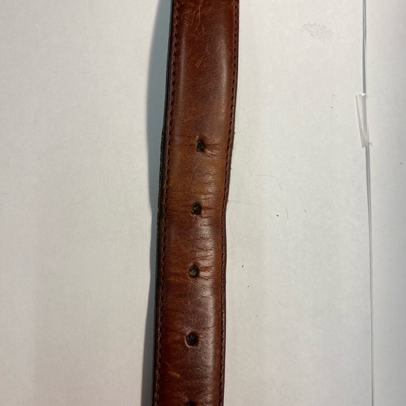 Woven Leather Men’s Belt, Brown, Gold Brass Hardware, Size 36 - Picture 9 of 10